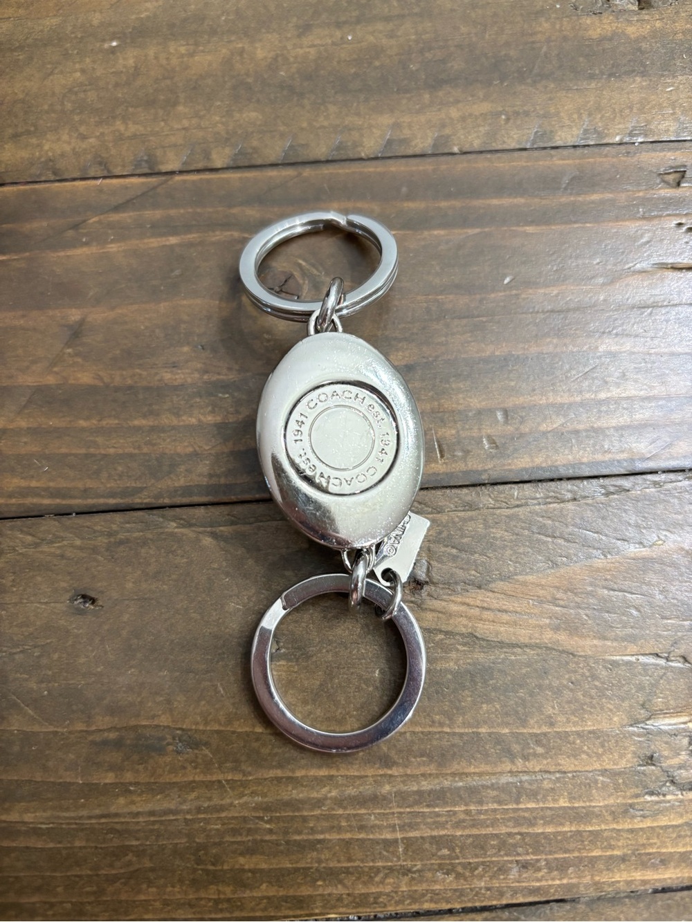 Coach Signature Turnlock Valet Key Chain Bag Charm - Picture 3 of 4